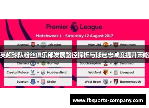 英超球队粉丝俱乐部发展路径探析与球迷忠诚度提升策略 英超球队粉丝俱乐部发展路径探析与球迷忠诚度提升策略